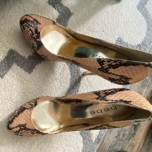 Bebe snake skin heels